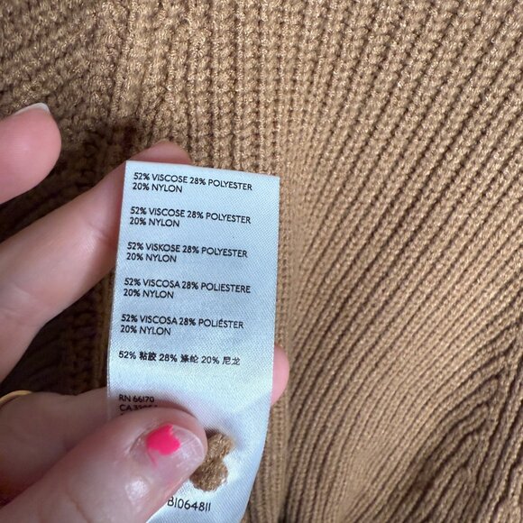 Anthropologie Women's Tan Kali Turtleneck Poncho Sweater - Size M/L Medium/Large - Picture 7 of 7